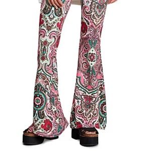Free People Harper Paisley Pull On Pants NWT
